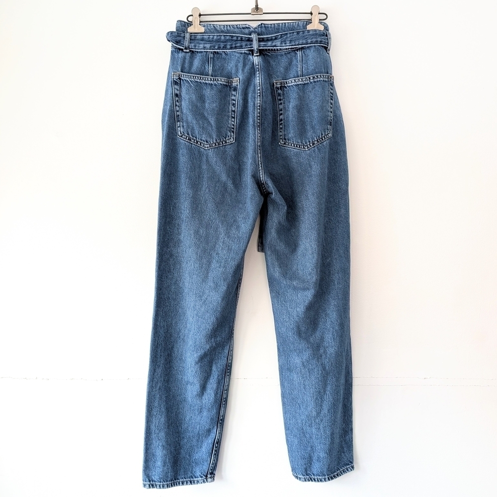 H&M Divided Women's Mom Jean Taper Belted Tie Waist ~ Size 6 / 36 - Picture 7 of 10